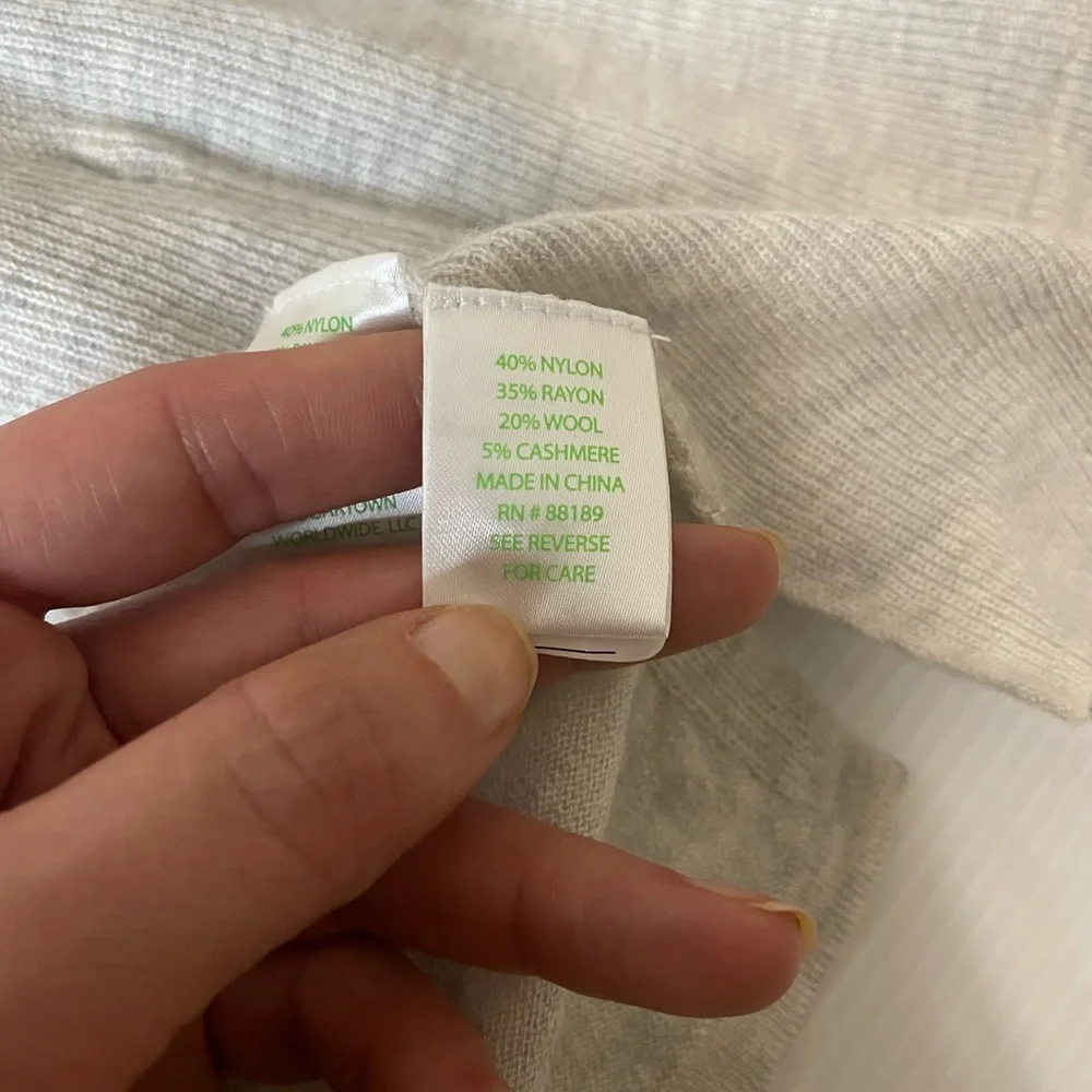 Lilly Pulitzer Bridget Fringe Cardigan Gray Wool Cashmere Blend Sz M Open Front - Picture 5 of 7